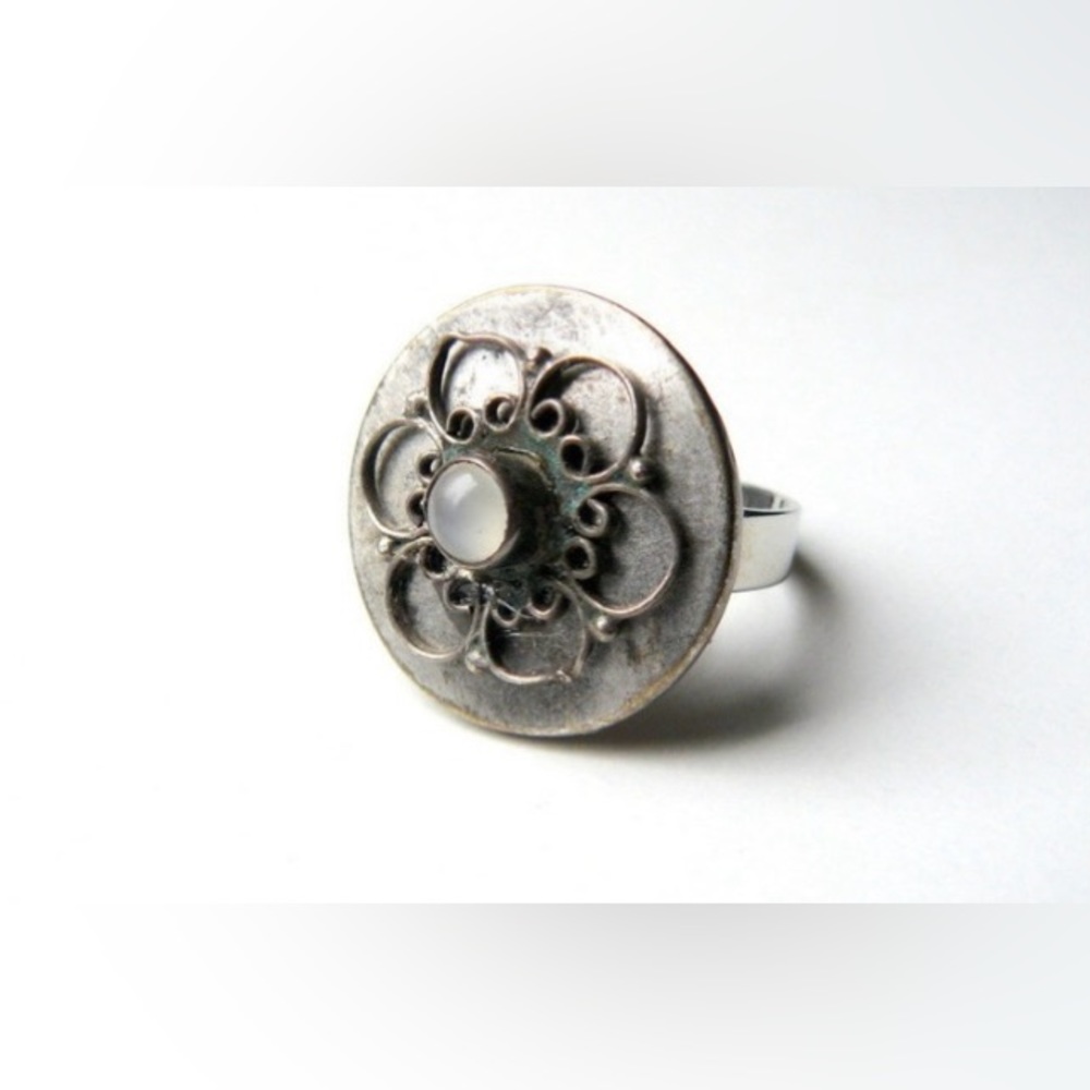 Vintage button ring